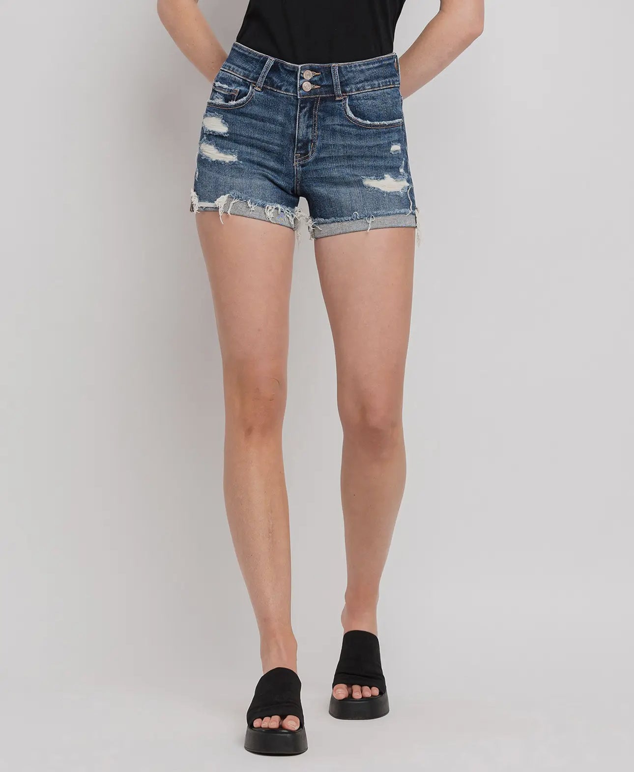 Vervet High Rise Cuffed Shorts