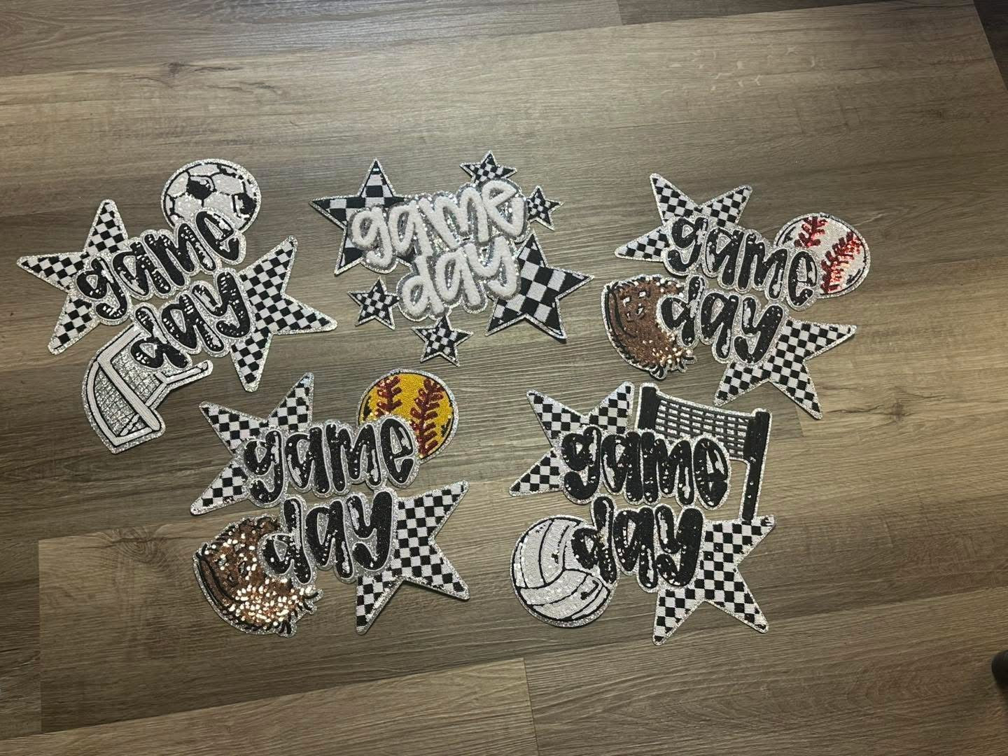 Flashy Game Day Sequin Patch Top