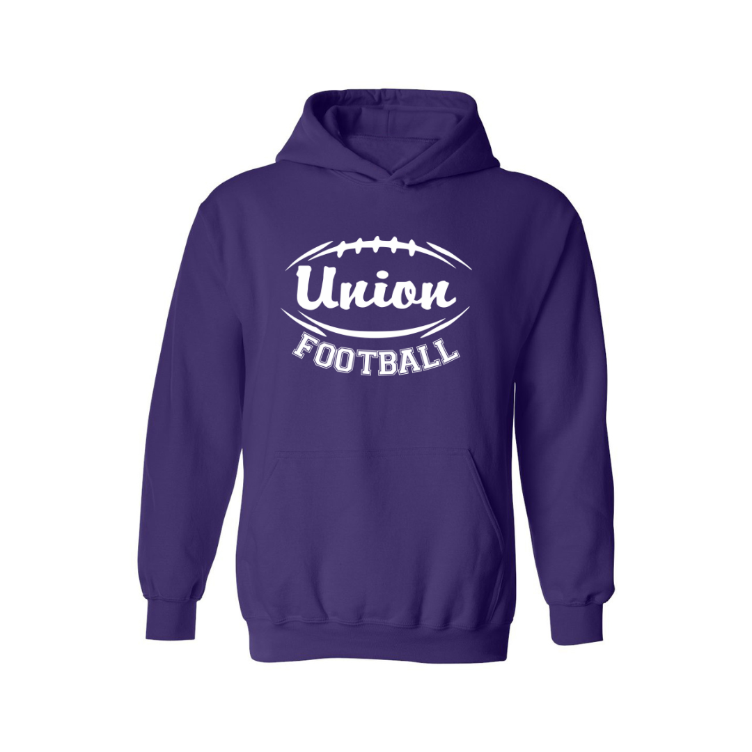 Union Football 24 White- Purple Hooded Sweatshirt
