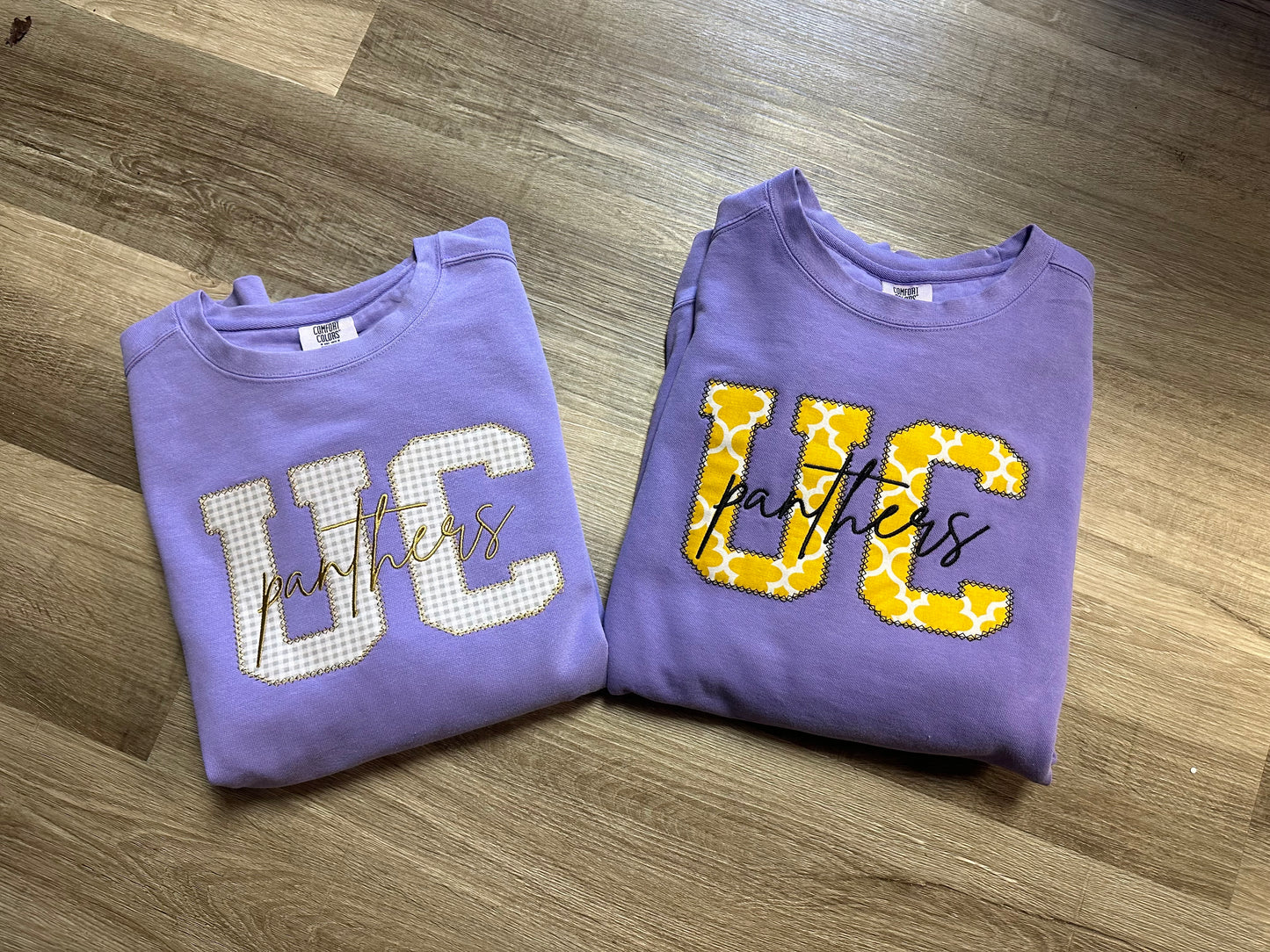 Initials Diamond Applique Embroidered Comfort Colors Sweatshirt- Adult