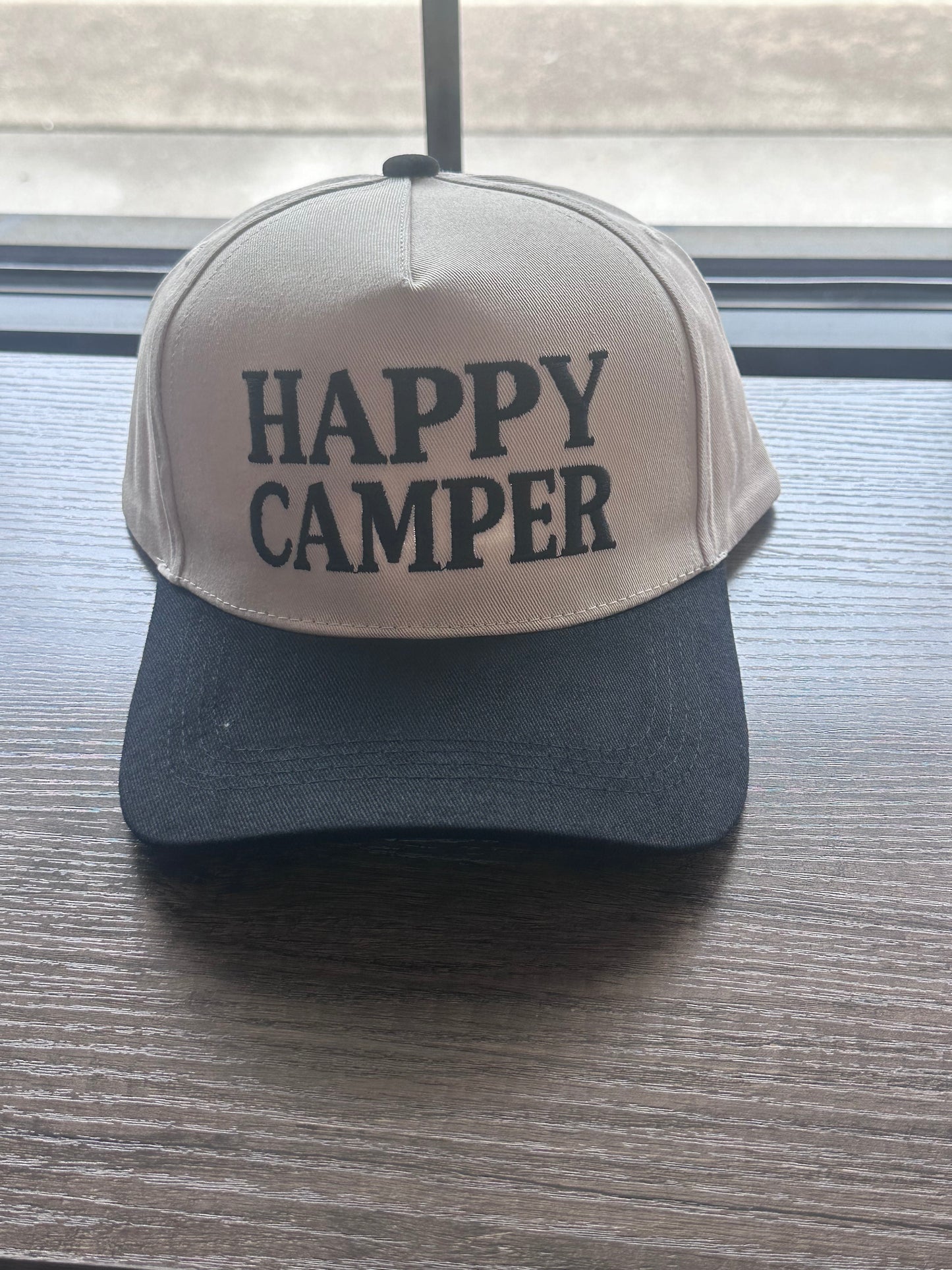 Happy Camper Hat- Black