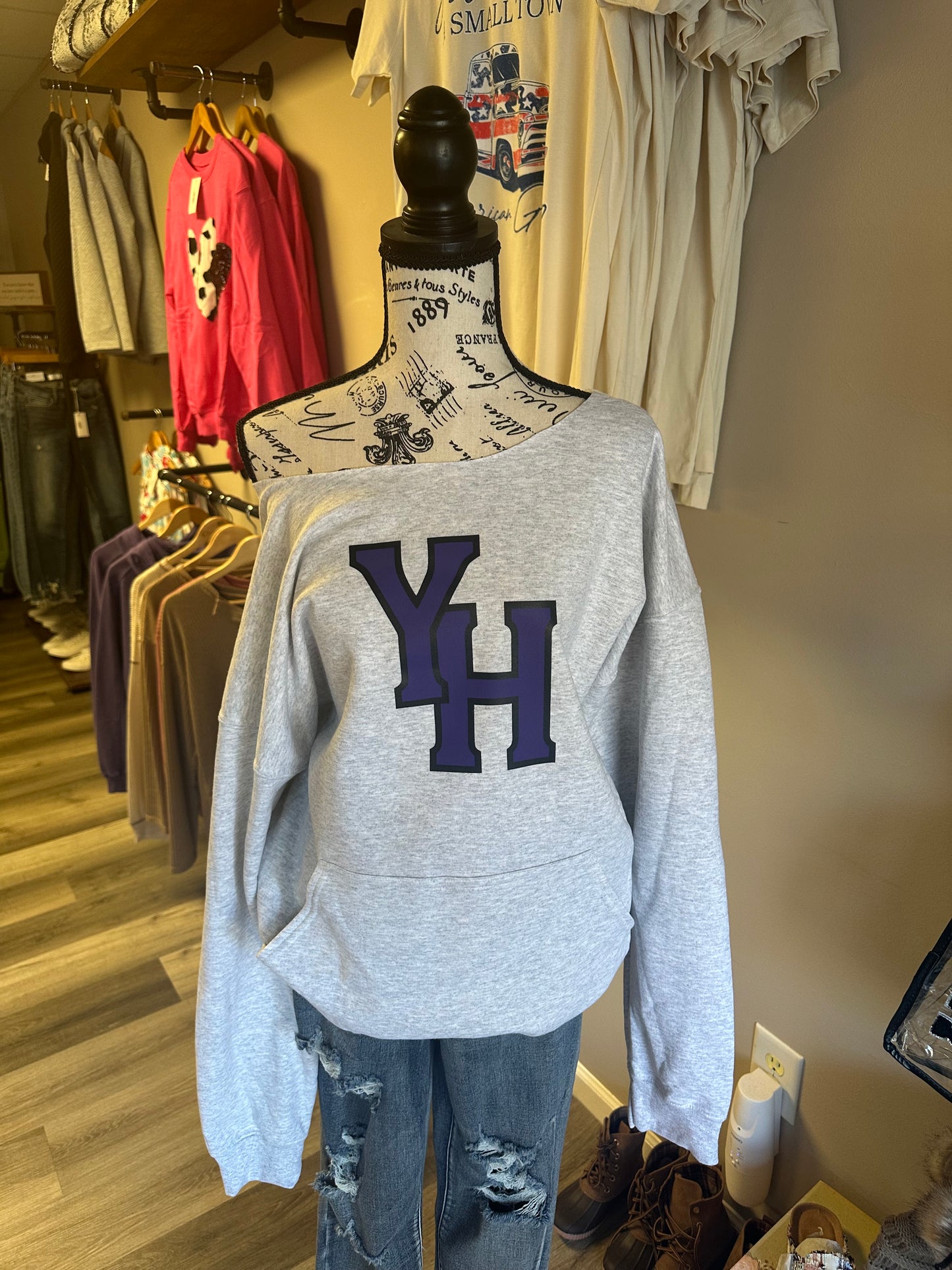 YH Purple/Black Logo Top- Adult