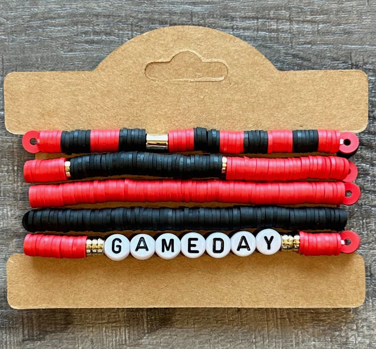 Red and Black Game Day Bracelets