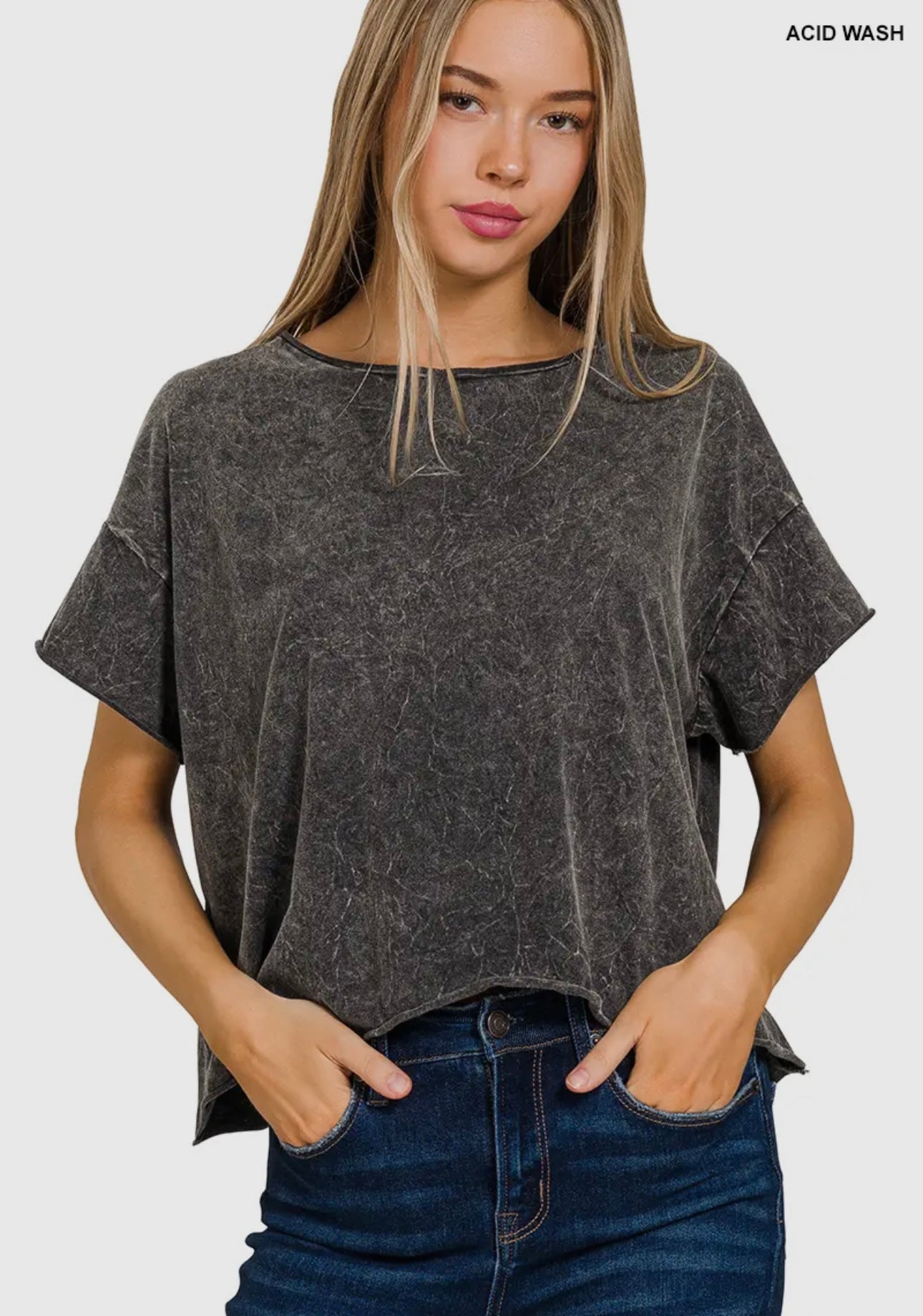 Cotton Crew Crop Tee