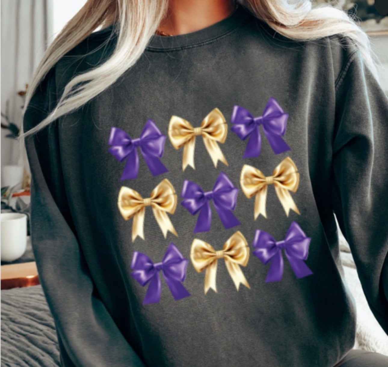 26 Purple and Gold Coquette Bows- Adult