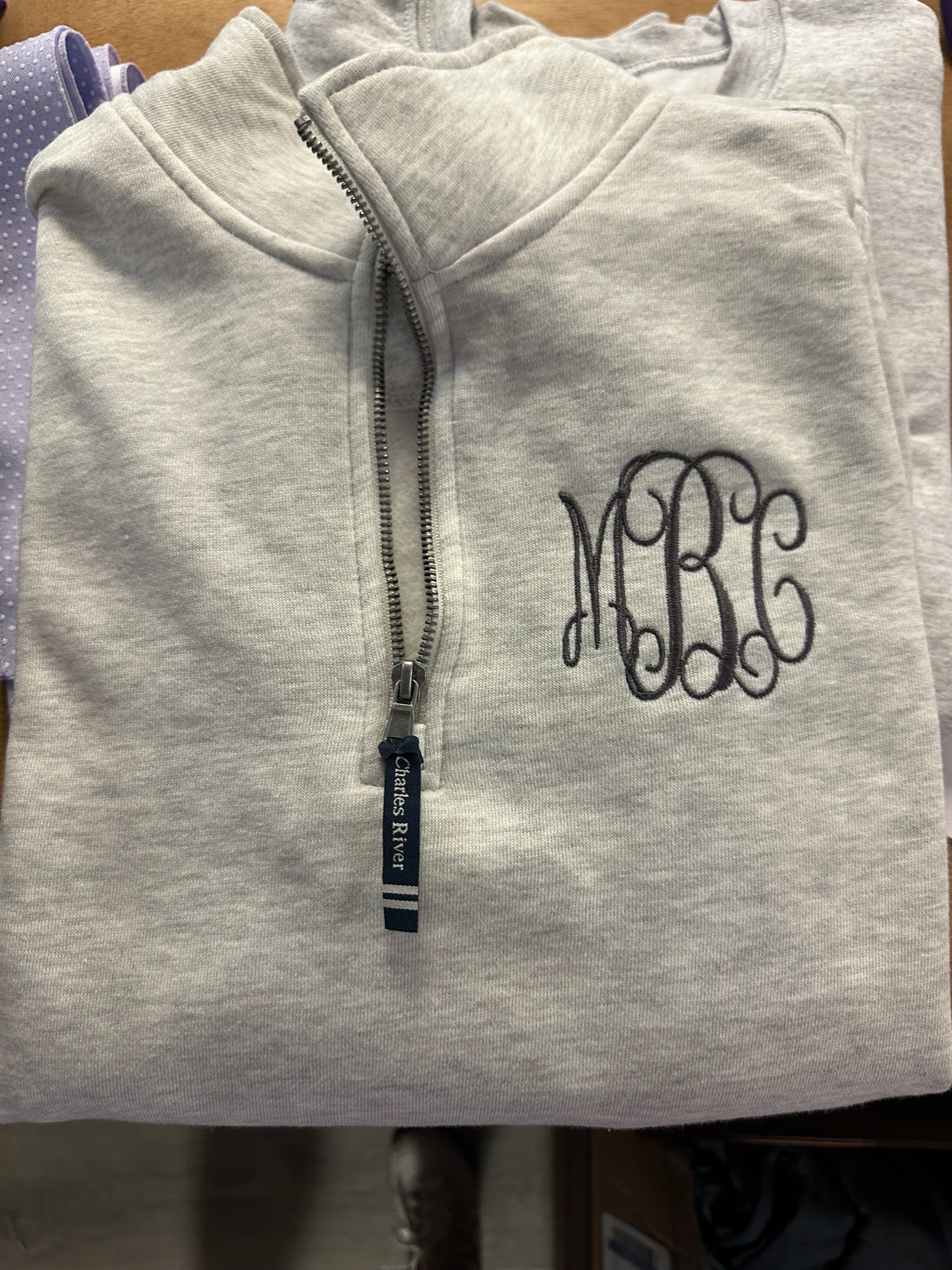 Charles River Monogrammed 1/4 Zip Pullover