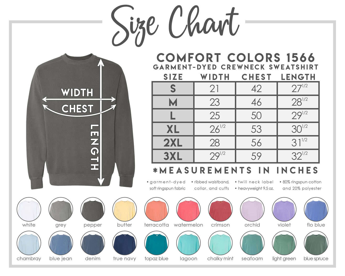 Team Spirit Script Crewneck (Comfort Colors)