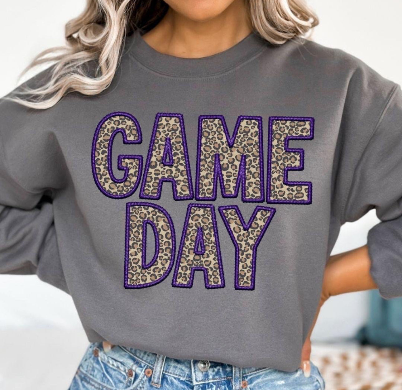 Purple/ Leopard Game Day