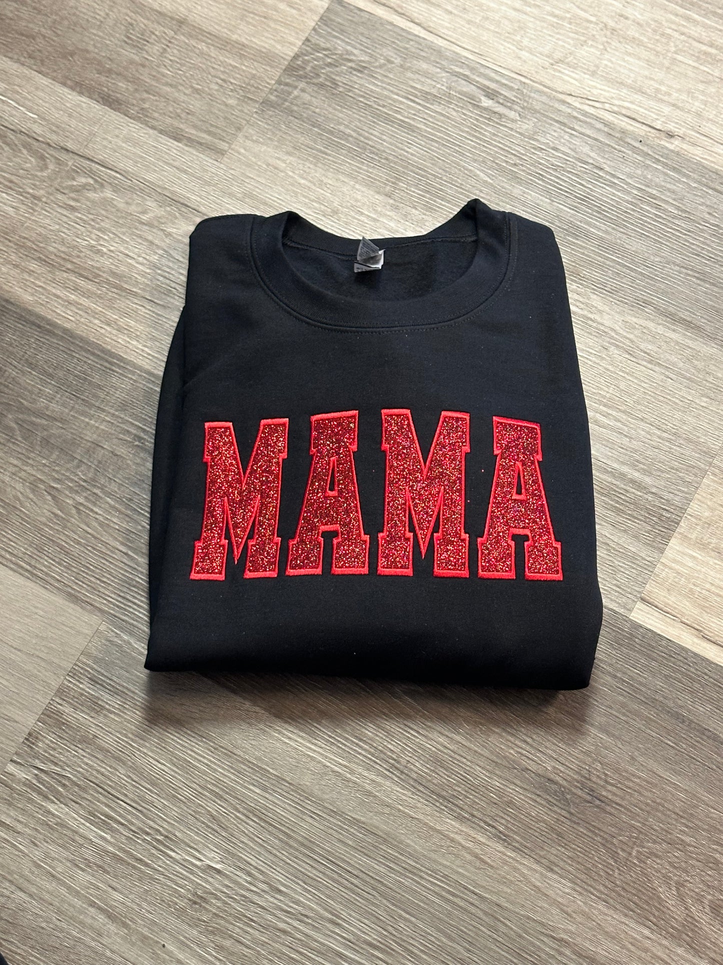 Mama Glitter Applique Sweatshirt