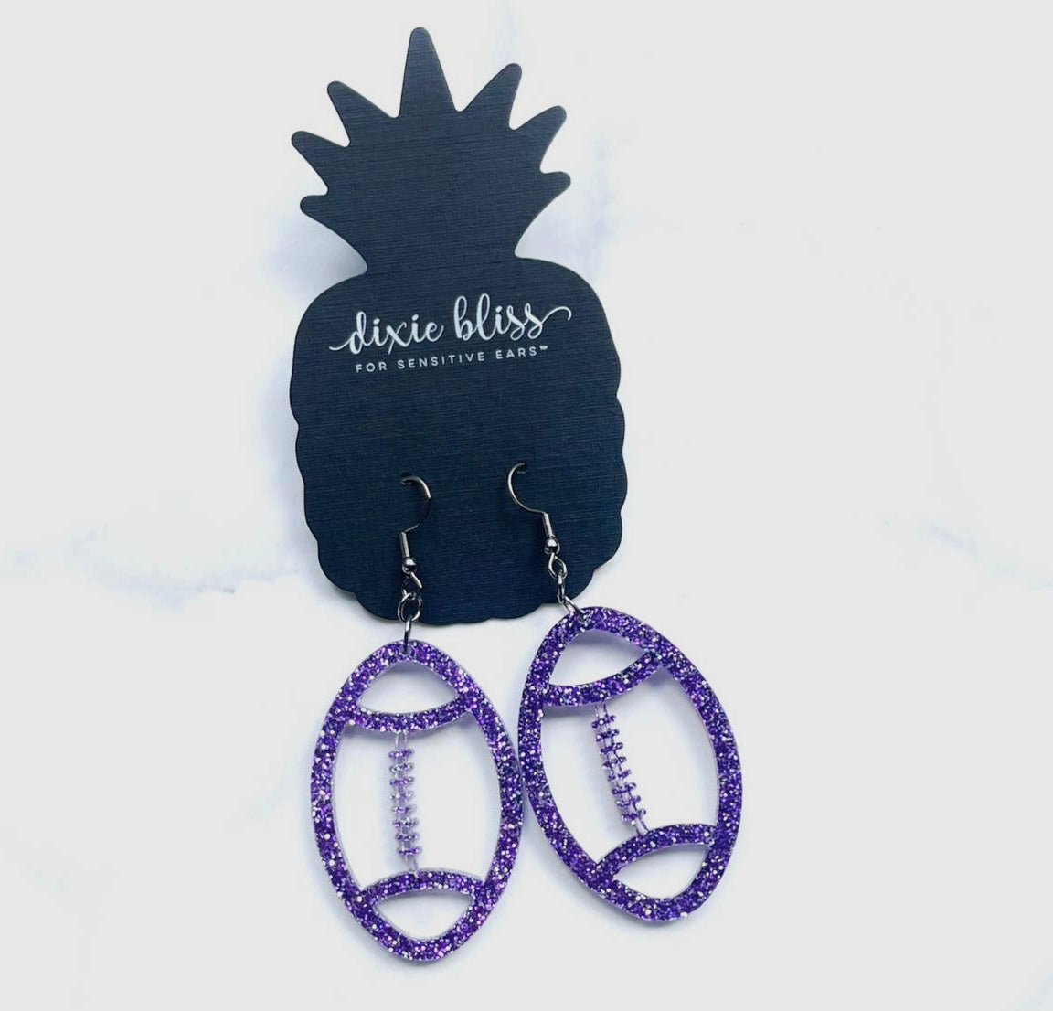 Purple Glitter Acrylic Dangles
