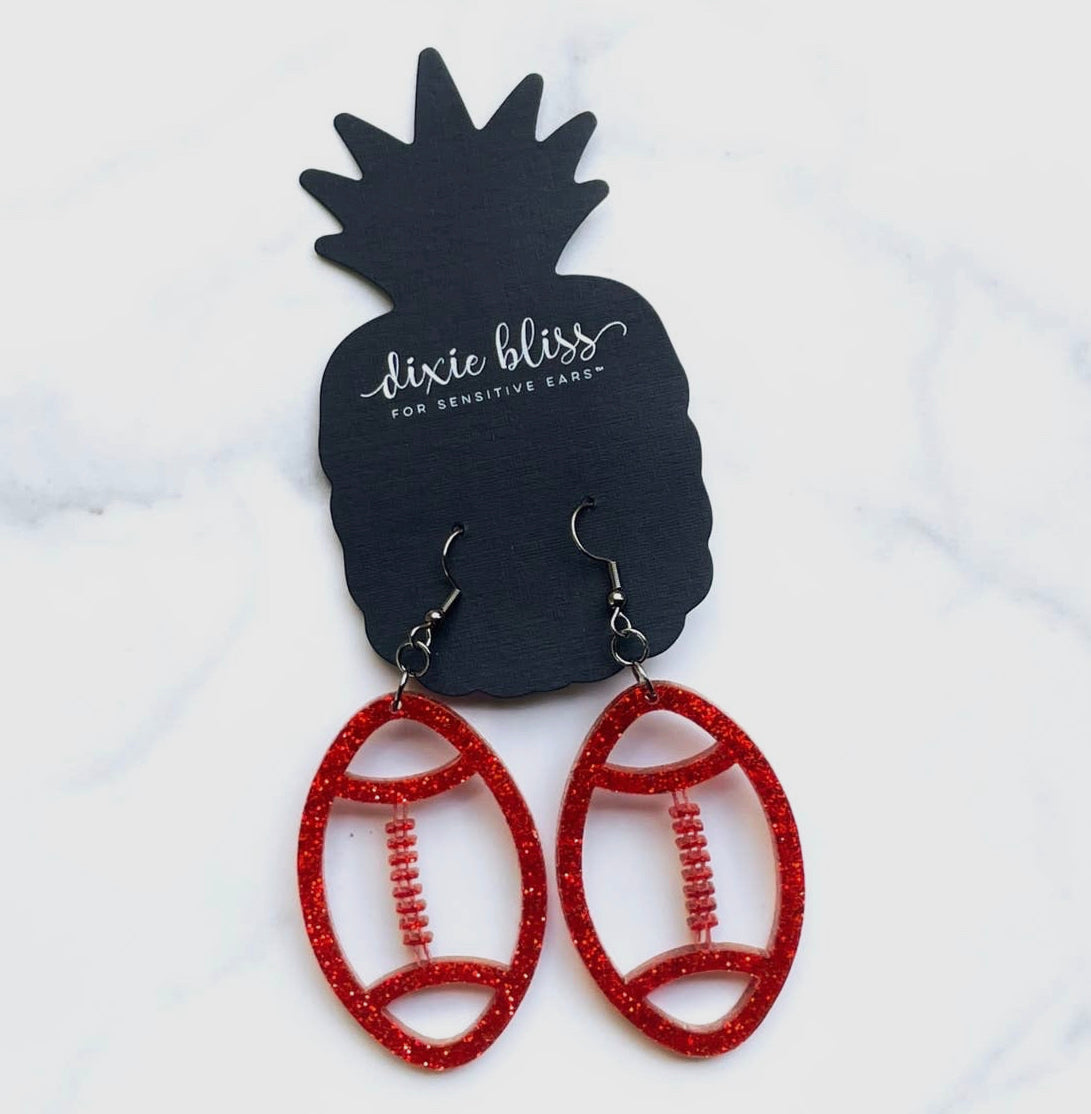 Red Glitter Acrylic Dangle