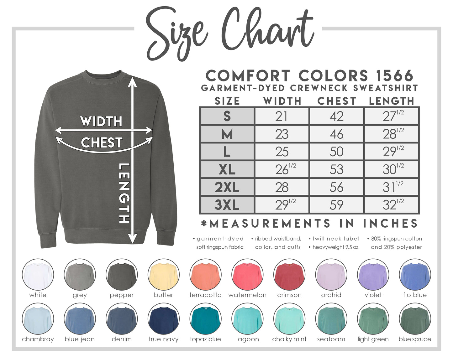 Team Spirit Blanket Stitch Applique Crewneck (Comfort Colors)
