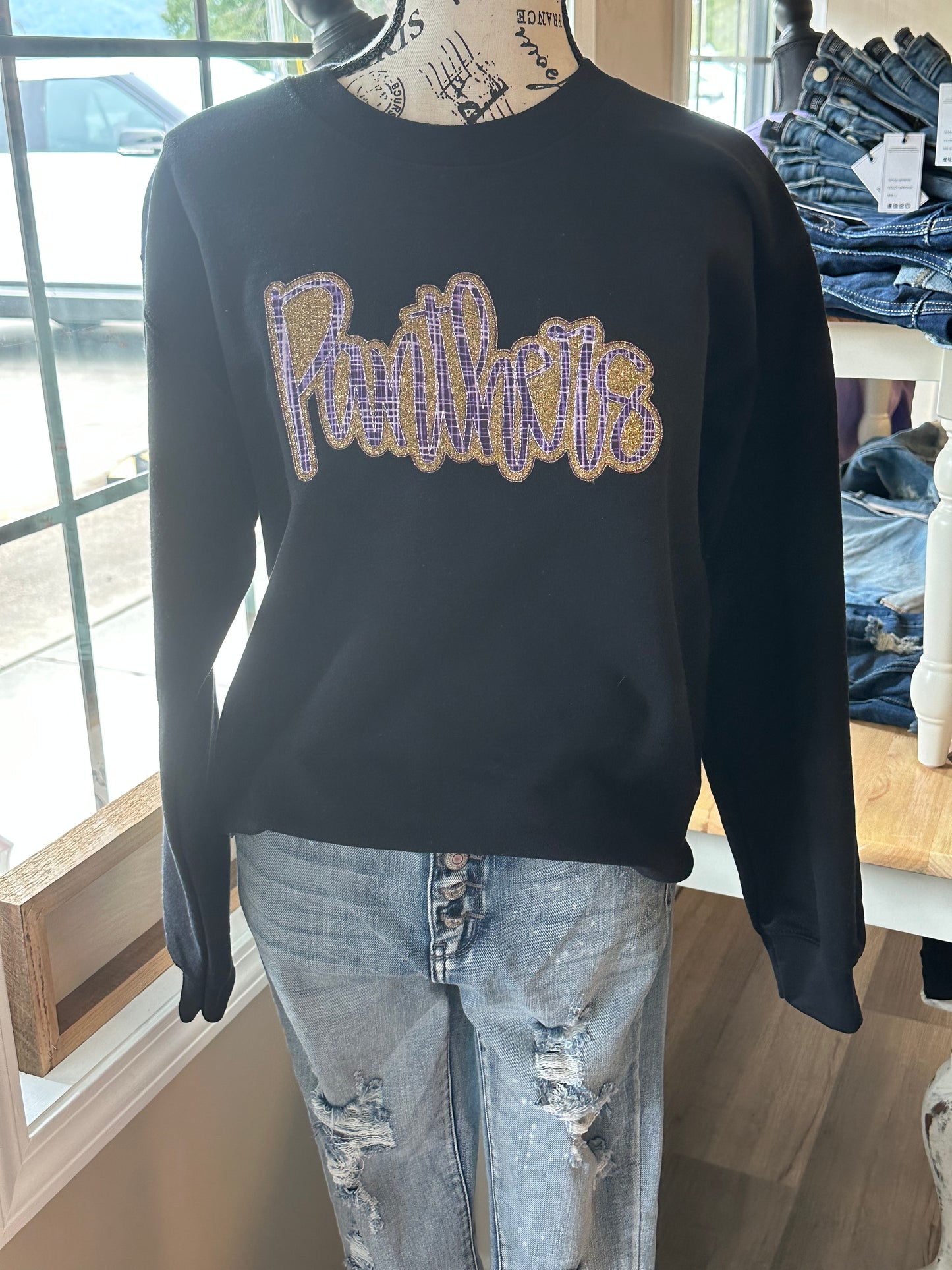 Team Spirit Glitter Applique Crewneck (Gildan)