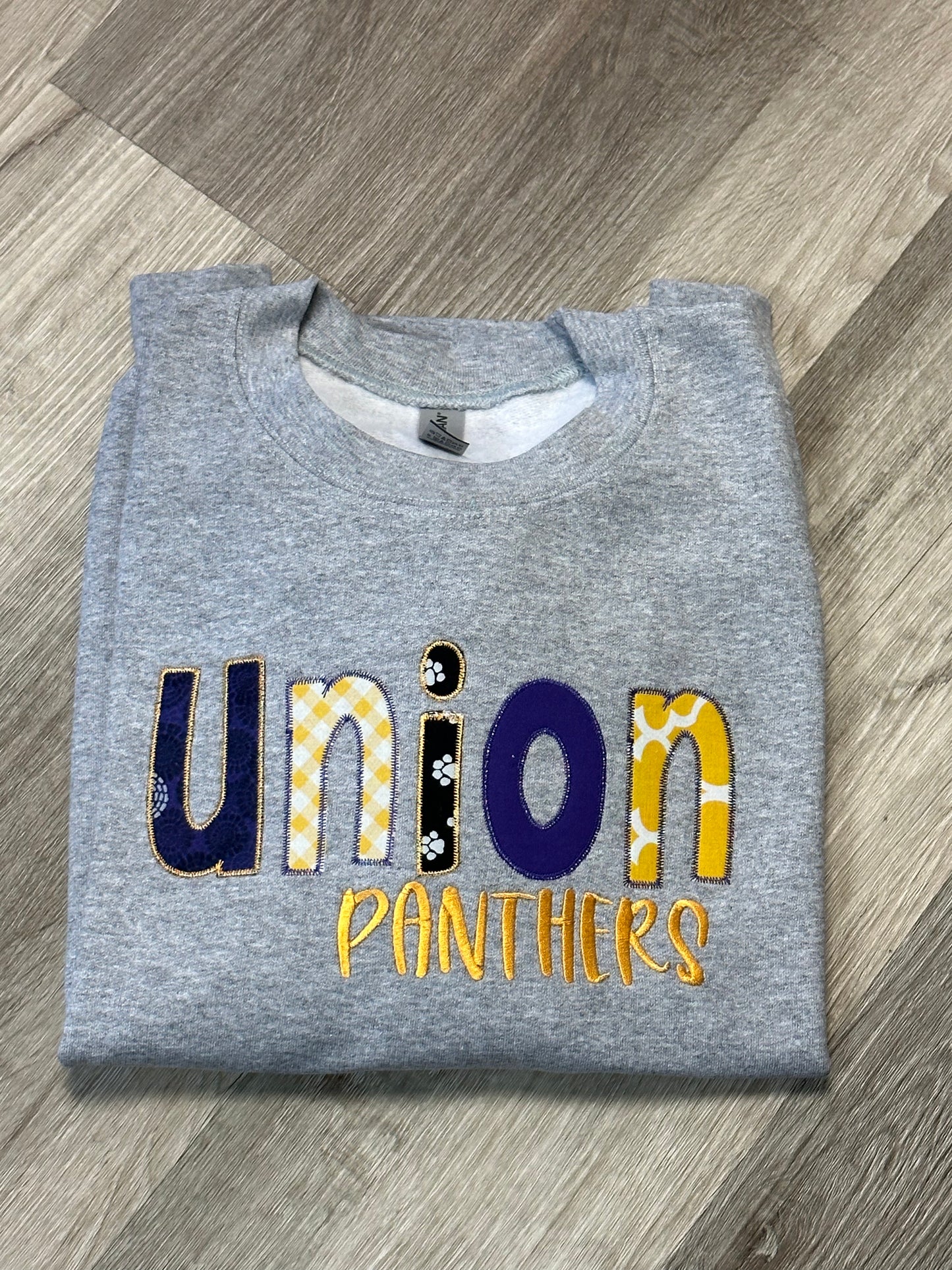 Team Spirit Blanket Stitch Applique Crewneck (Comfort Colors)