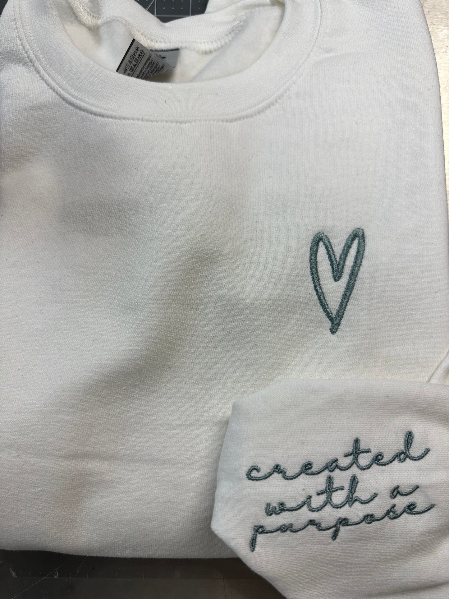 Created with a Purpose Sleeve Embroidered Sweatshirt