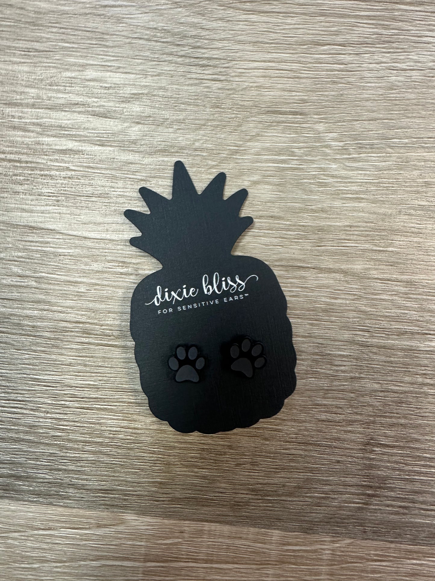 Black Paw Acrylic Earrings