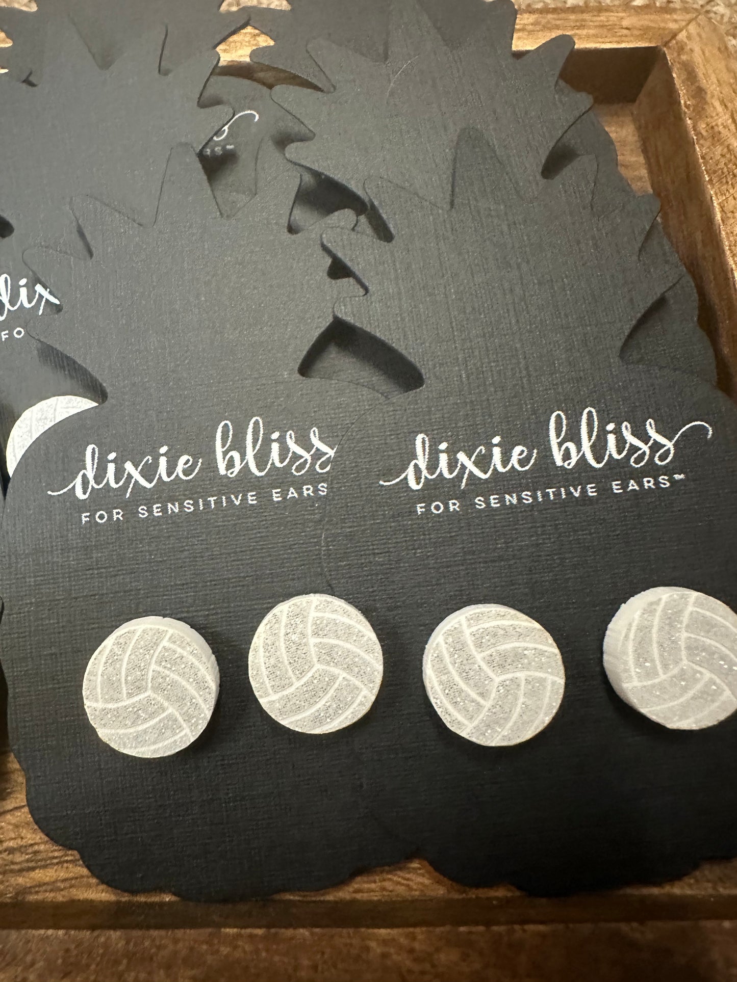 White Volleyball Acrylic Earrings