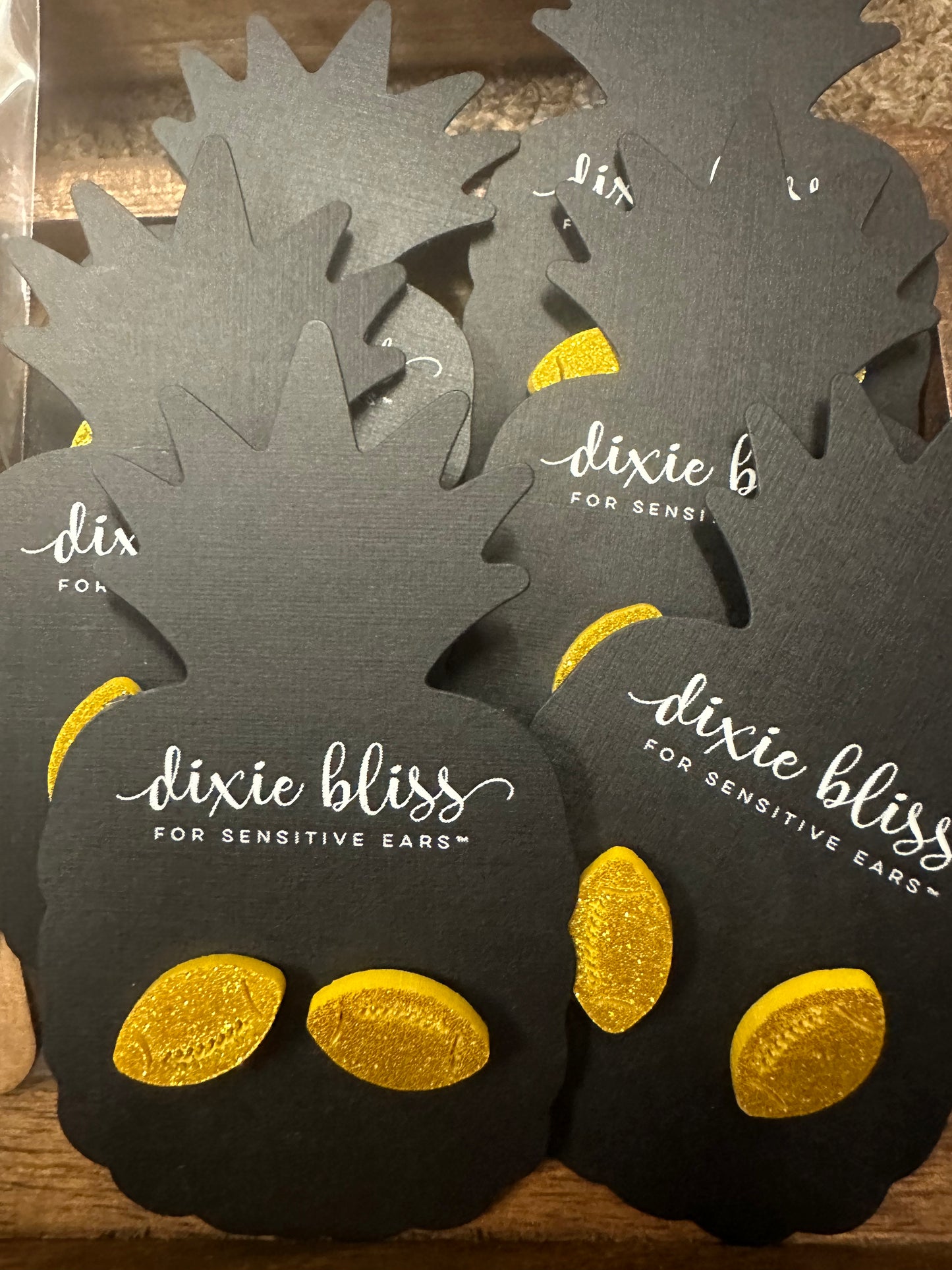 Gold Football Acrylic Earrings