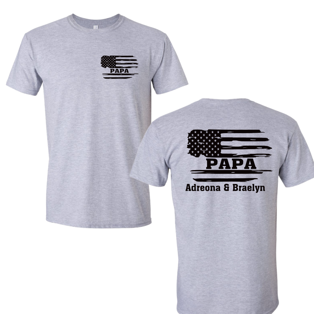 Father's Day Distressed Flag Tee