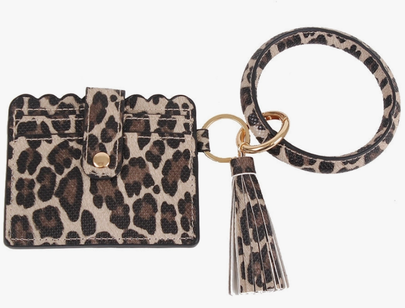 Wristlet Keychain- Smooth Leopard