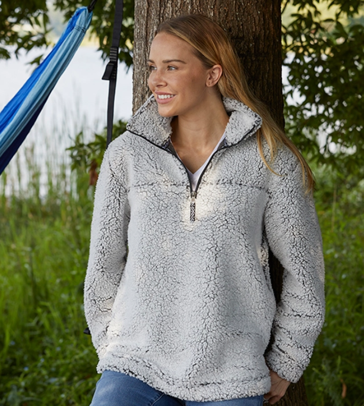 Frosty Grey Sherpa Pullover