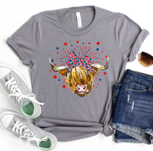 Highland Cow Patriotic