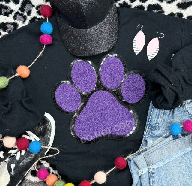Purple/Black Sequin Patch Top