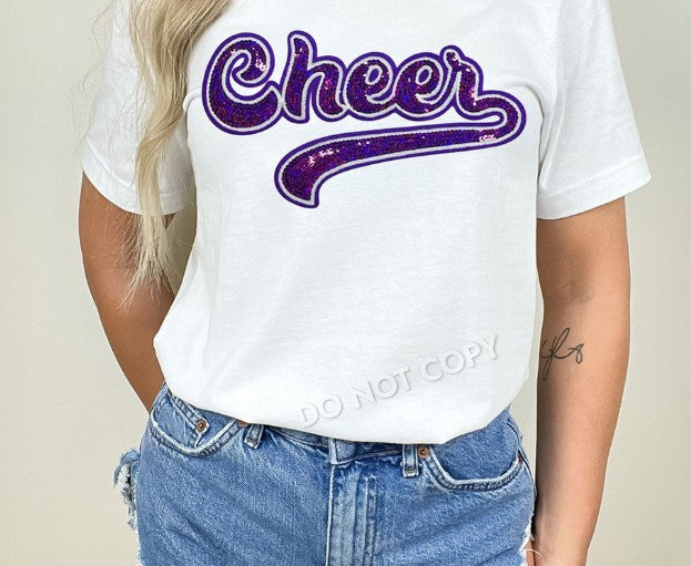 Purple Cheer Sequin Patch Top