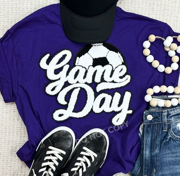 Soccer Game Day Chenille Patch Top