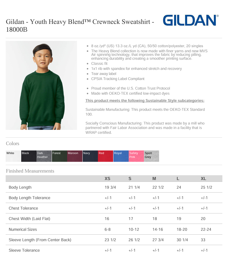 Make Heaven Crowded Block Embroidery Crewneck- Youth