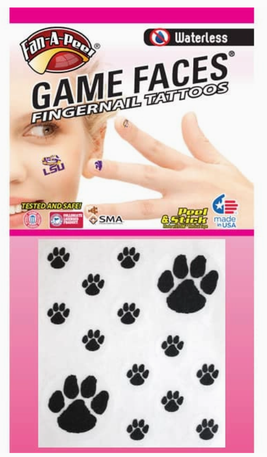 Black Peel and Stick Nail and Cheek Tattoos