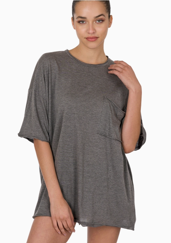 Raw Edge Oversize Cotton Tee