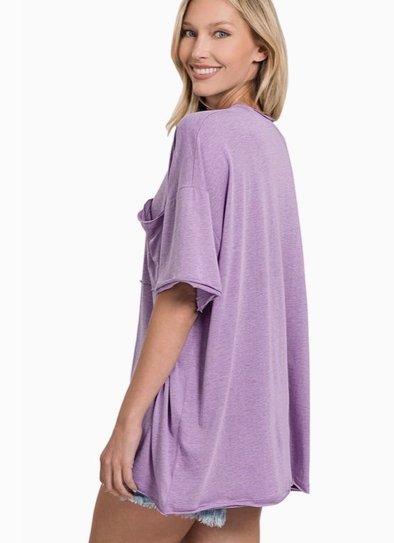 Raw Edge Oversize Cotton Tee