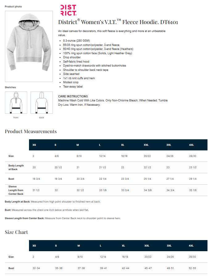 YH Baseball Cropped Women's Hoodie- District