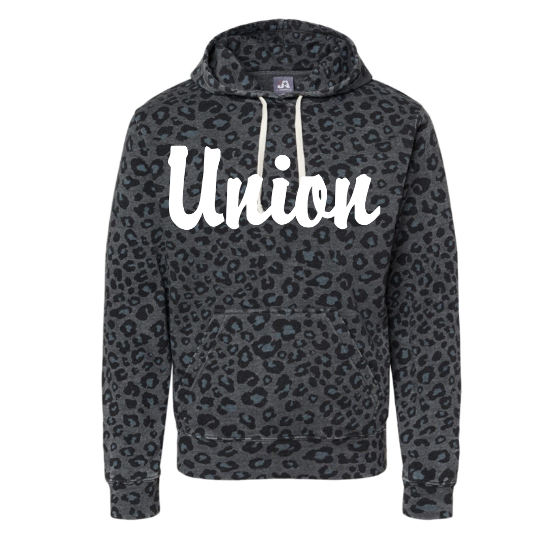 Union Black Leopard Hooded Sweatshirt