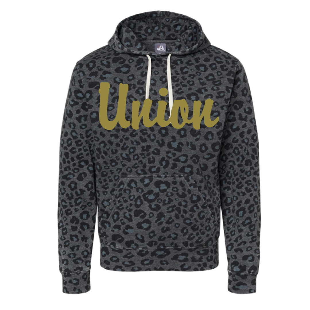 Union Black Leopard Hooded Sweatshirt
