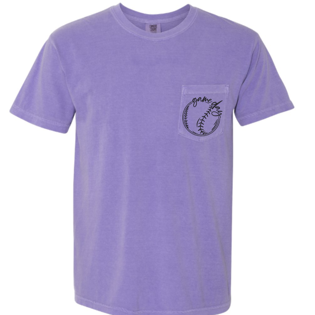Embroidered Game Day Baseball/Softball Pocket Tee