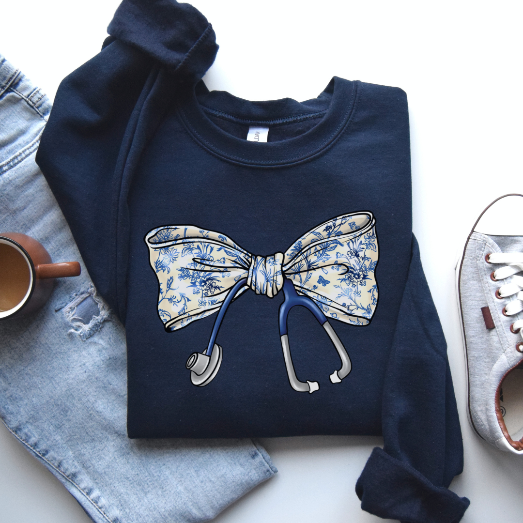 Stethoscope Navy Bow- Adult