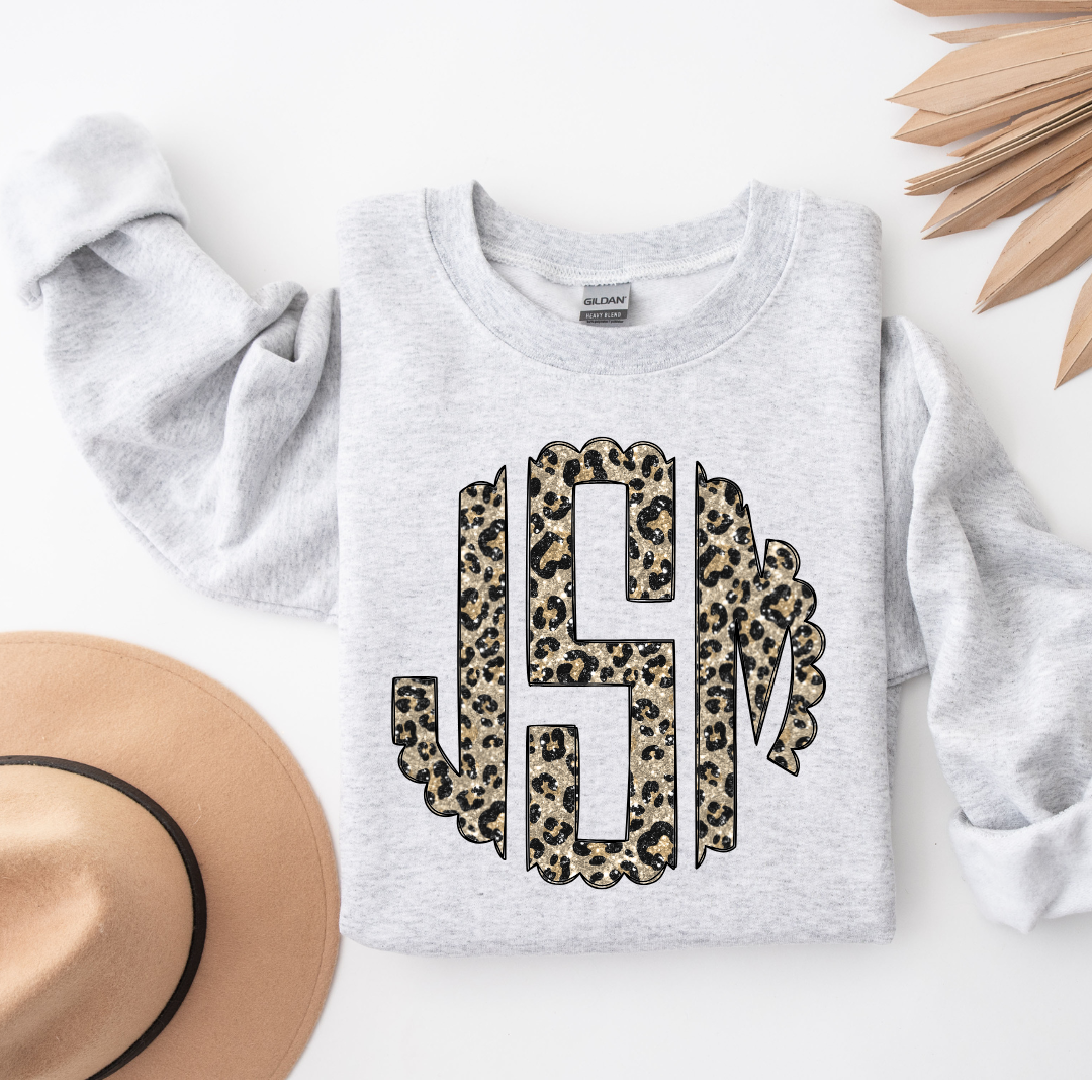 Leopard Monogram Crewneck