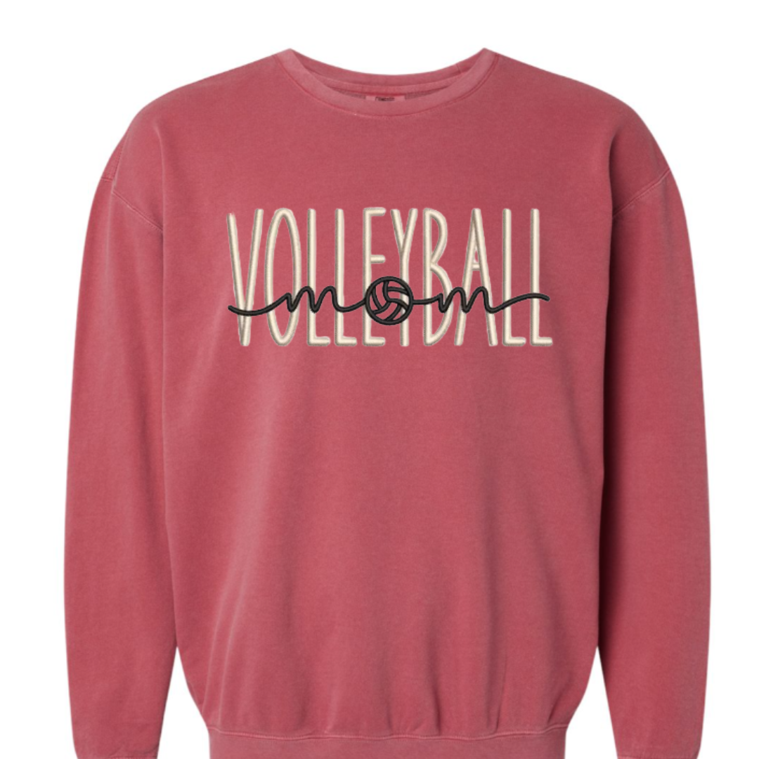 Volleyball Mom Chest Embroidered Top