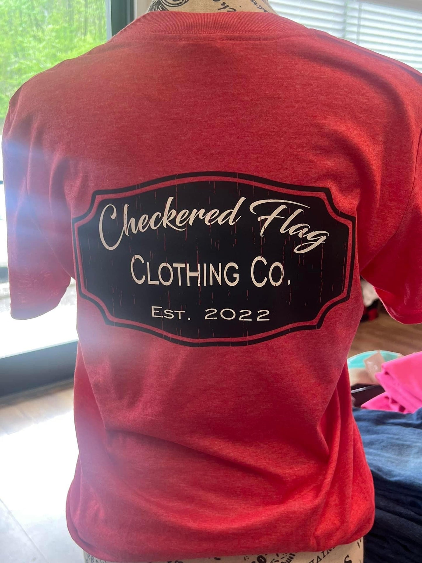 Checkered Flag Distressed Color Logo