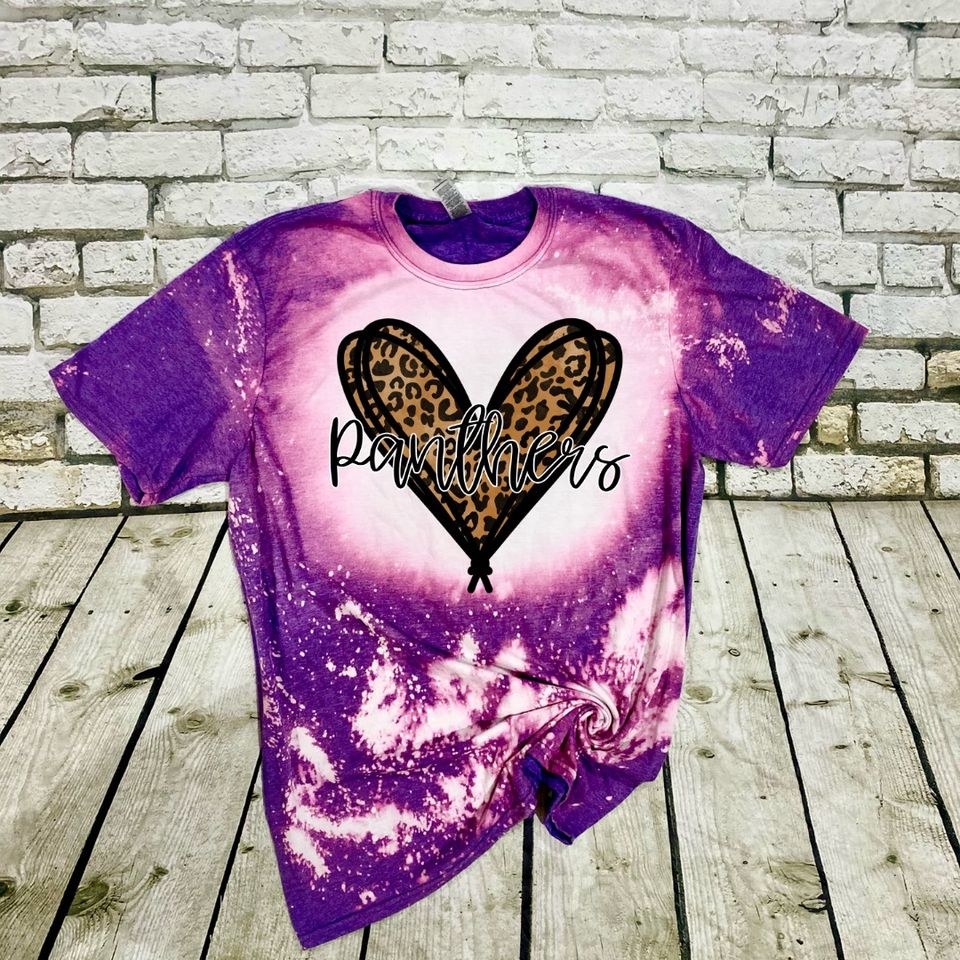 Bleached Panthers Leopard Heart Shirt