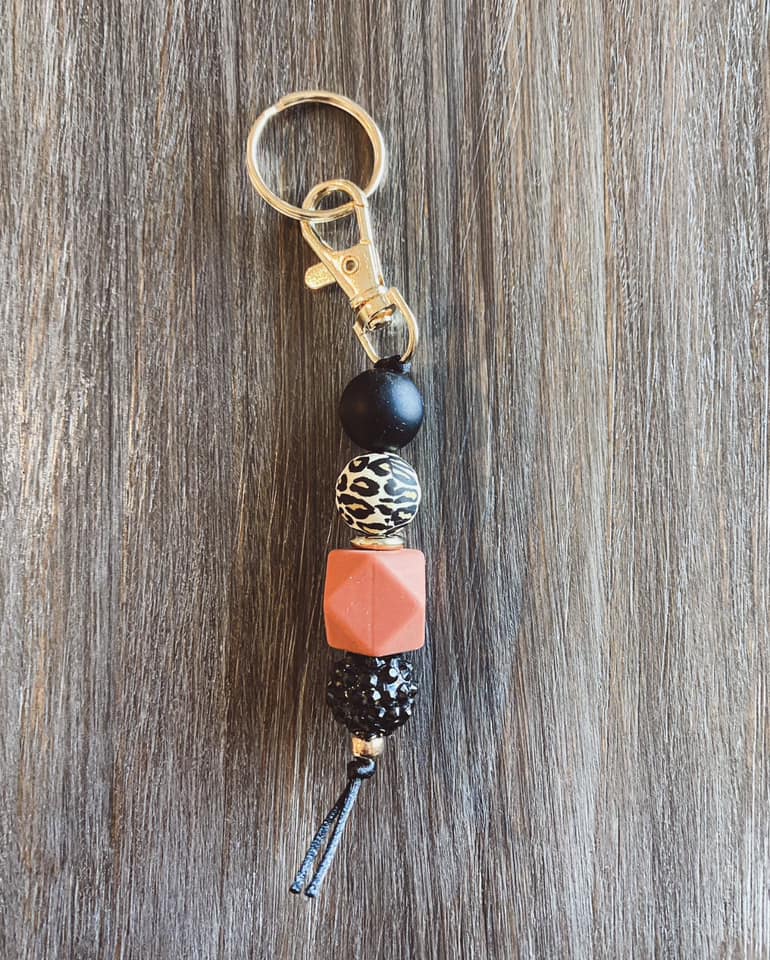 Silicone Keychain- Leopard