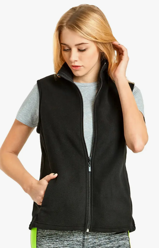 Black Polar Fleece Vest