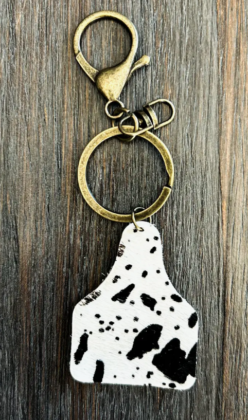 Cow Tag Keychain