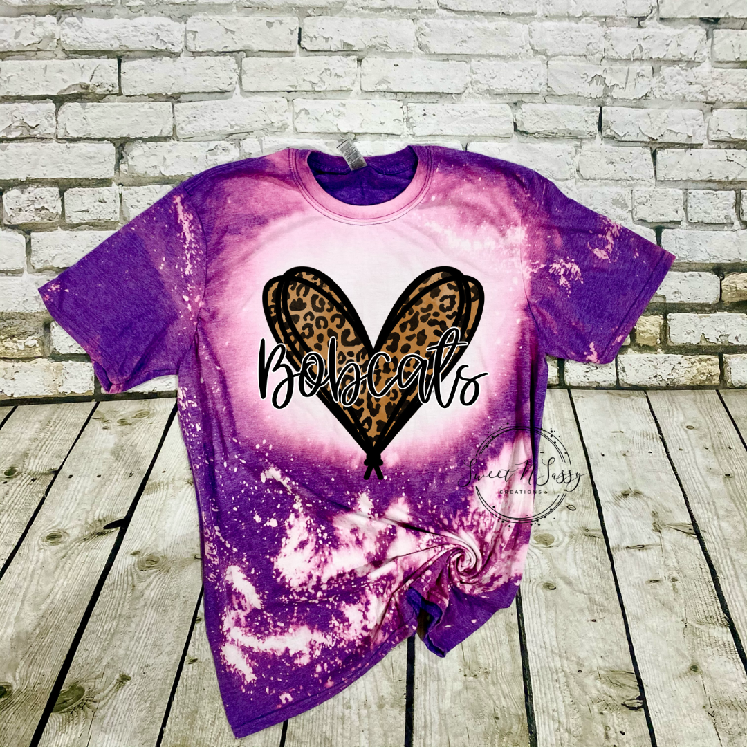 Bleached Bobcats Leopard Heart Shirt