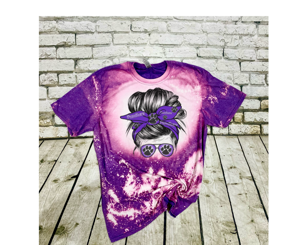 Bleached Messy Bun Panthers Shirt