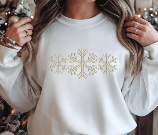 Snowflake Embroidered Sweatshirt