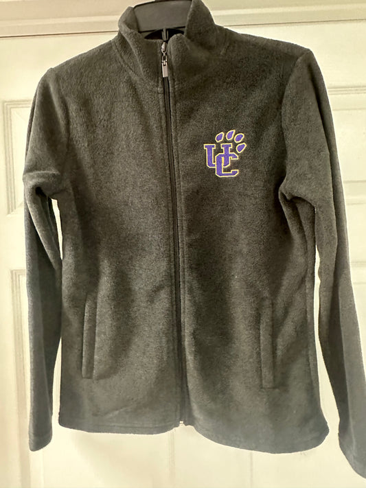 Women's Charcoal Polar Fleece Zip Up Jacket- UC Logo