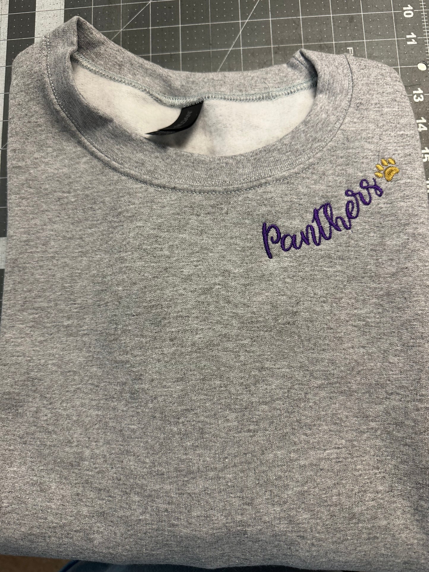 New Panthers Collar Embroidered Crewneck